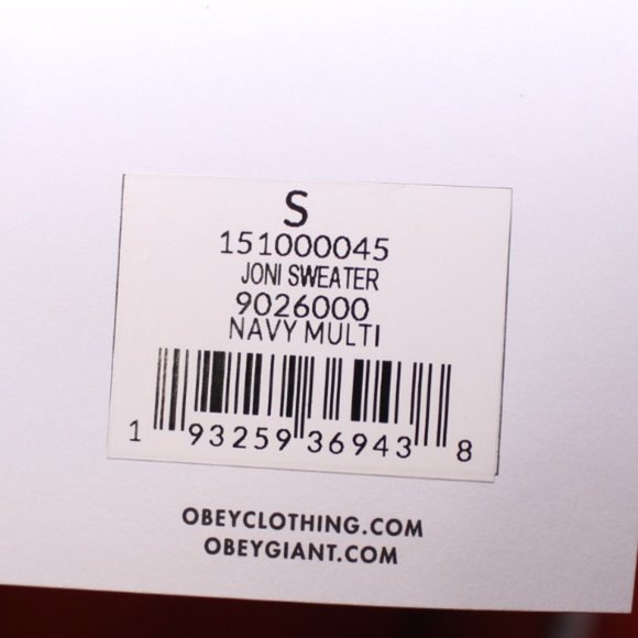 NWT OBEY Joni Colorblock Long Sleeve Knit Sweater Size S - Picture 12 of 12